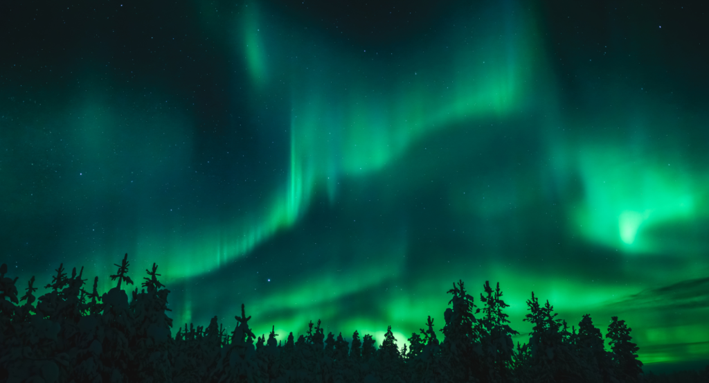 auroras boreales, viajar a canada, noche auroras boreales